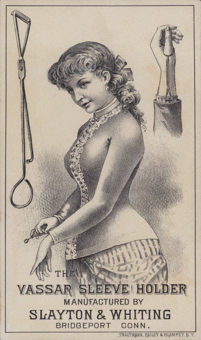 Advertisement for the Vassar Sleeve Holder, Manufactured by Slayton & Whiting, Bridgeport, Connecticut, USA by American School