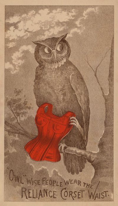 Advertising card for Reliance corsets by American School