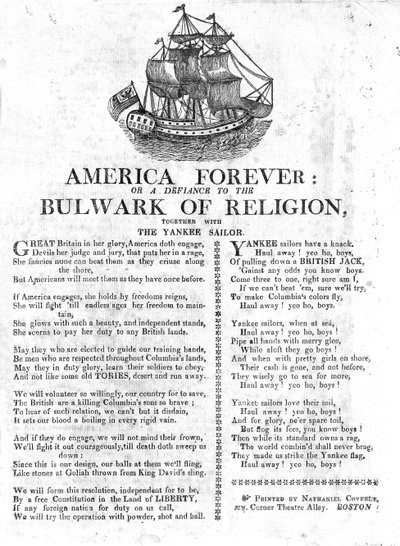 America Forever or a Defiance to the Bulwark of Religion, together with the Yankee Sailor by American School