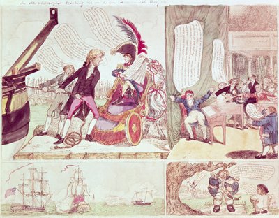 An Old Philosopher Teaching His Mad Son Economical Projects, c.1807 by American School