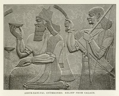 Assur-bani-pal Enthroned, Relief from Calach by American School