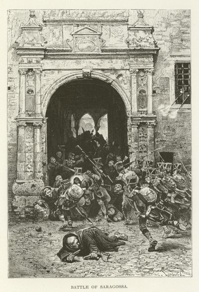 Battle of Saragossa by American School