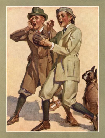 Boys Playing Street Baseball in the 1920s by American School