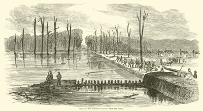 Break in the Mississippi Levee, Near the Canal, March 1863 by American School