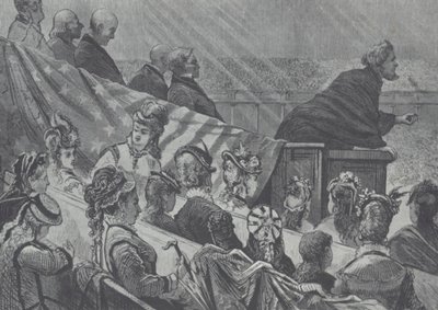 Brigham Young Watched by His Many Young Wives While Preaching at the Great Mormon Tabernacle, Utah by American School