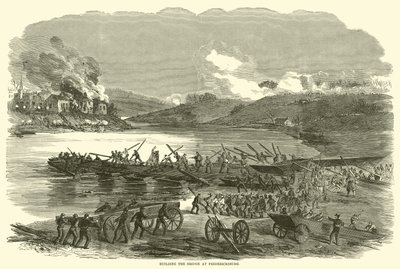 Building the Bridge at Fredericksburg, December 1862 by American School