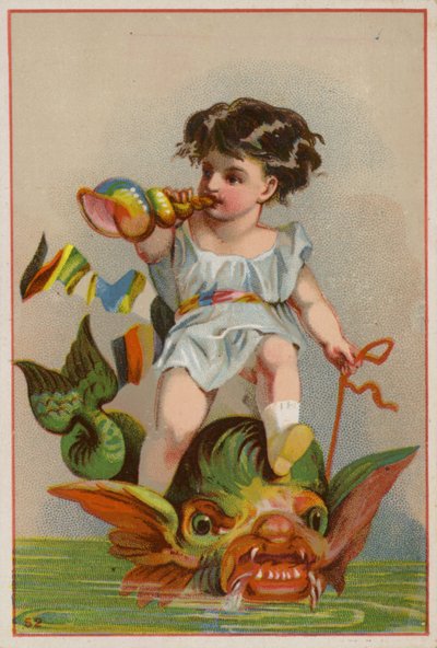 Cherub Riding on Fish