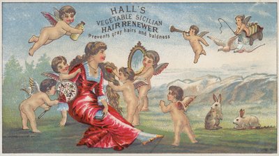 Cherubs Brushing Lady