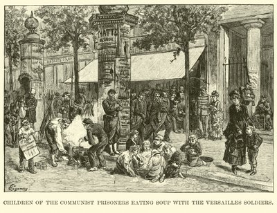 Children of the Communist prisoners eating soup with the Versailles soldiers by American School