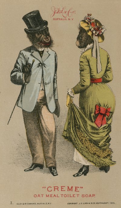 Chimps in Fashionable Clothing by American School