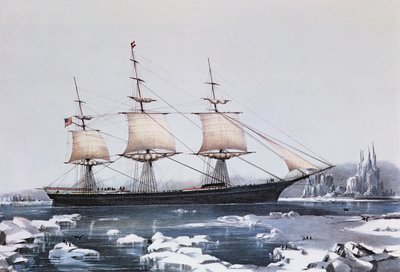 Clipper Ship Red Jacket in the ice off Cape Horn on her passage from Australia to Liverpool by American School