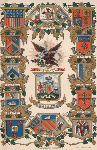 Coats of arms of various cities of the world by American School