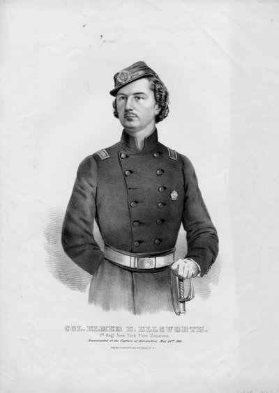 Col. Elmer E. Ellsworth: 1st Regt. New York Fire Zouaves, pub. by Currier & Ives, c.1862 by American School