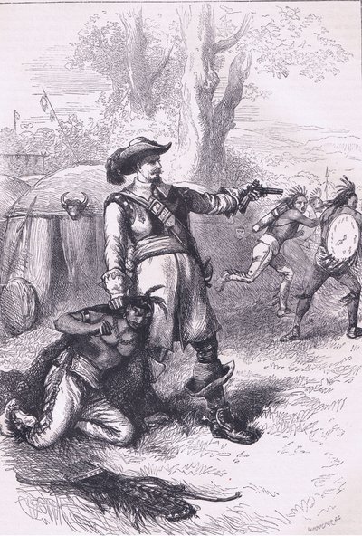 Colonel Atherton and the Indians 1661, illustration from Cassell