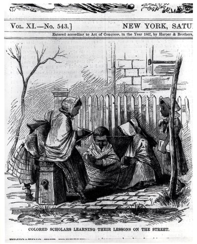Colored Scholars Learning Their Lessons on the Street, from 