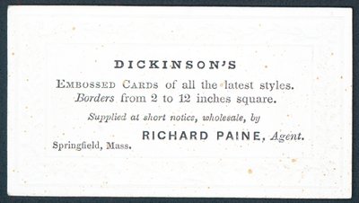 Dickinsons, supplier of embossed cards of all the latest styles by American School