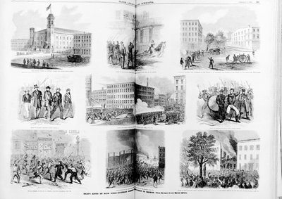Draft Riots in New York, Exciting Scenes During the Reign of Terror, 1863 by American School