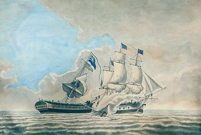 Engagement Between the U.S. Frigate Constund and H.M.S. Guerriere by American School