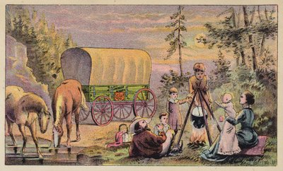 Family Round the Campfire by American School