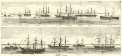 Federal Fleet at Hampton Roads, December 1864 by American School