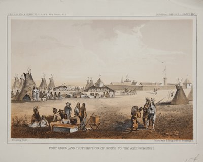 Fort Union and Distribution of Goods to the Assinniboines by American School