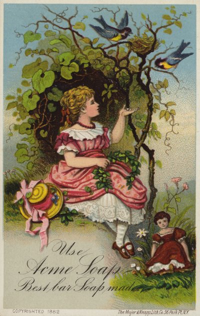 Girl Feeding Birds by American School