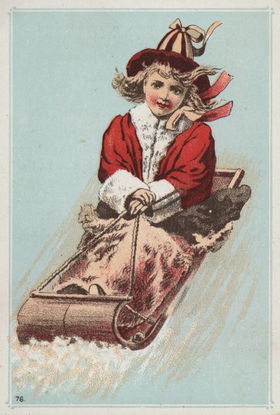 Girl on Sledge by American School
