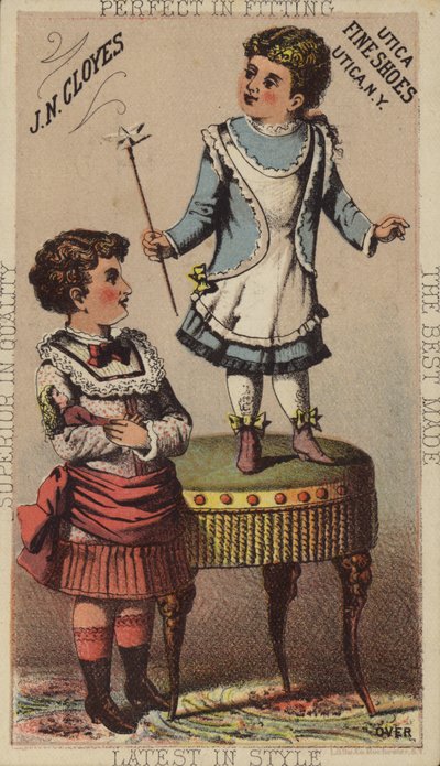 Girl Standing on Foot Stool by American School