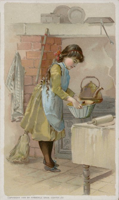 Girl Baking in Kitchen by American School