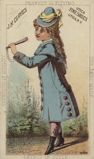 Girl in Blue Coat and Boots by American School