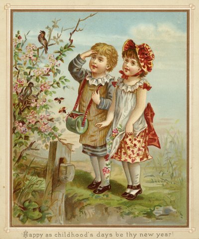 Girls Walking and Listening to Bird Song by American School