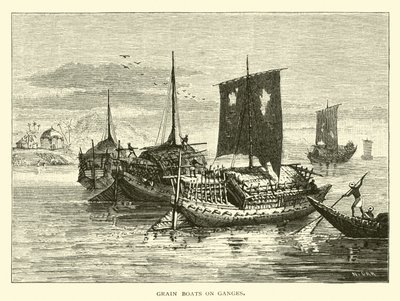Grain Boats on Ganges by American School