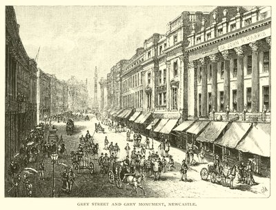 Grey Street and Grey Monument, Newcastle by American School
