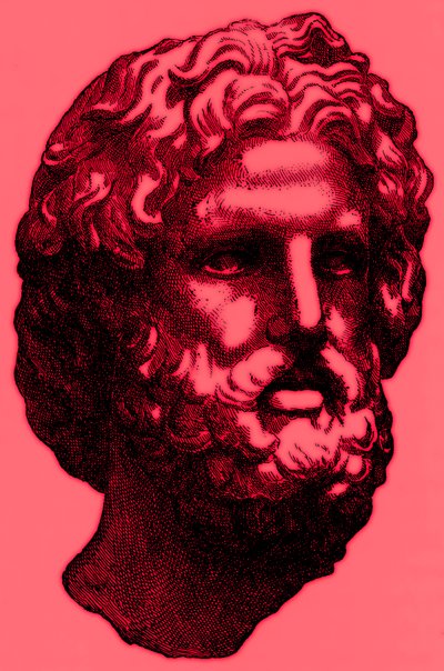 Head of Zeus, Illustration from History of Greece by Victor Duruy, Published 1890 by American School