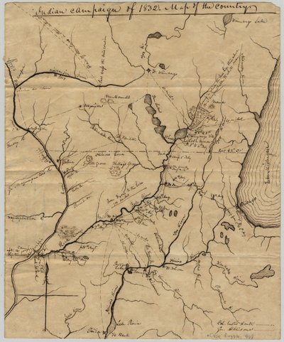 Indian Campaign of 1832: Map of the Country by American School