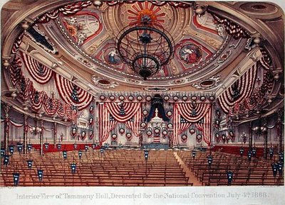 Interior view of the Tammany Hall, decorated for the National Convention on July 4th by American School