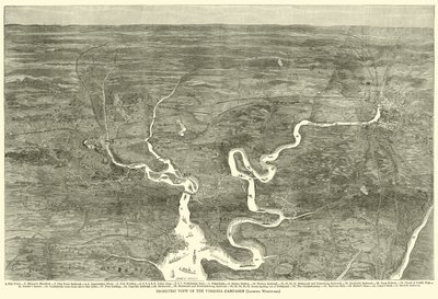 Isometric View of the Virginia Campaign, Looking Westward, June 1864 by American School