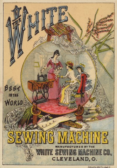 Ladies Looking at Sewing Machine by American School