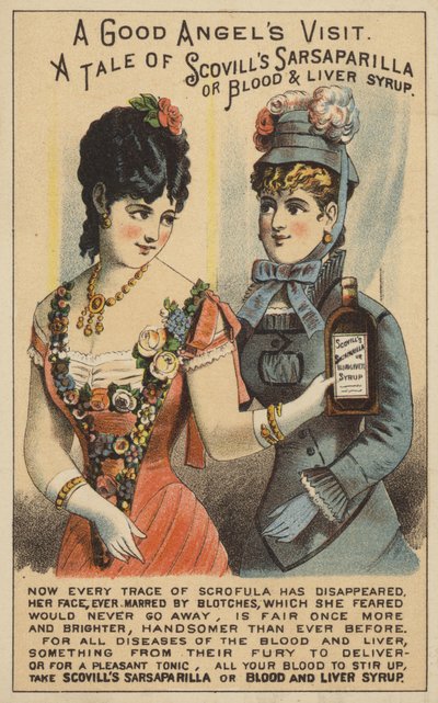 Ladies with Bottle of Sarsaparilla by American School