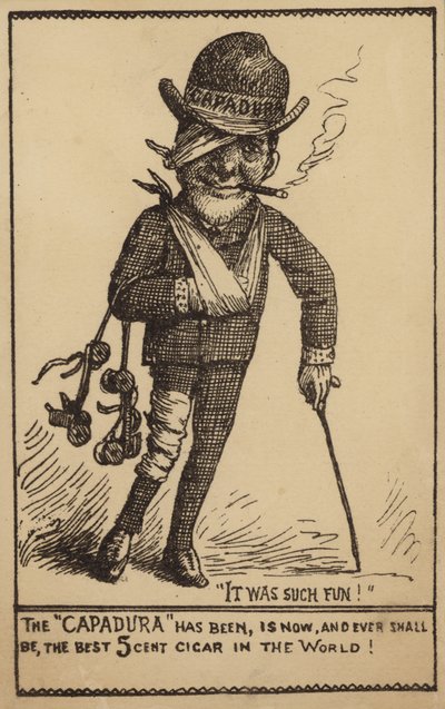 Man smoking cigar after skating accident by American School