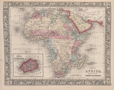 Map of Africa Showing Its Most Recent Discoveries with the Island of St. Helena Inset from Mitchell