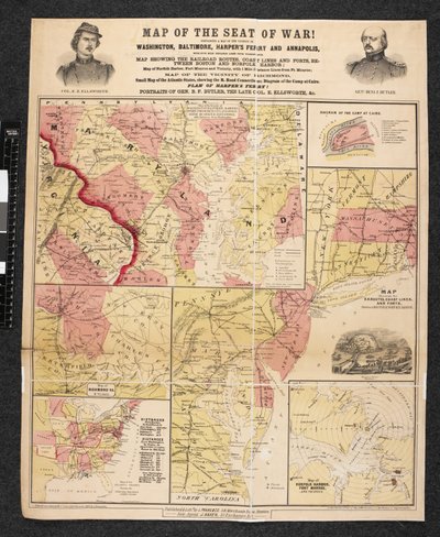 Map of the Seat of War. Containing a Map of the vicinity of Washington, Baltimore, Harper