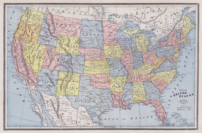 Map of the United States by American School