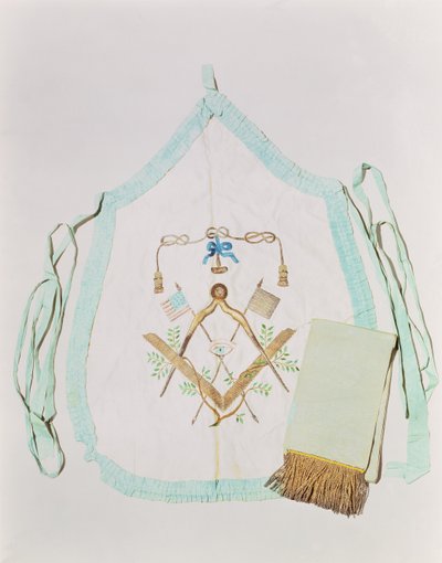Masonic Apron and Sash, 1770-1800 by American School