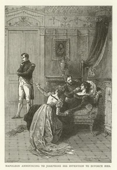 Napoleon announcing to Josephine his intention to divorce her by American School