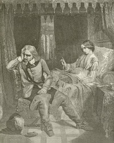 Oliver Cromwell at the Death Bed of His Daughter by American School