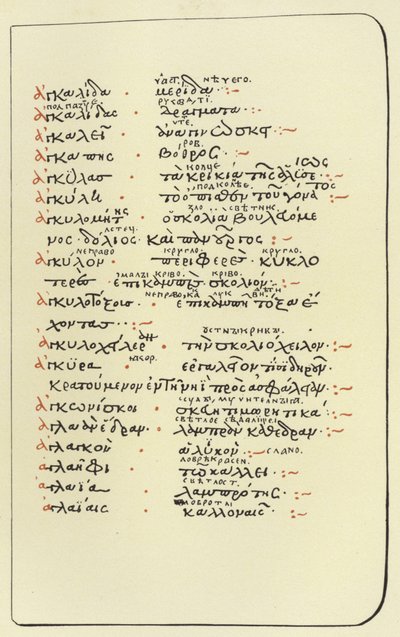 Page from the Glossary of Hesychius by American School