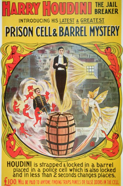 Poster advertising a new act by Houdini by American School