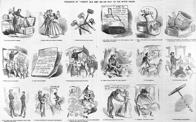 Progress of Honest Old Abe on his way to the White House, c.1860 by American School