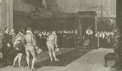 Queen Elizabeth receiving the French Ambassadors after St Bartholomew Massacre by American School